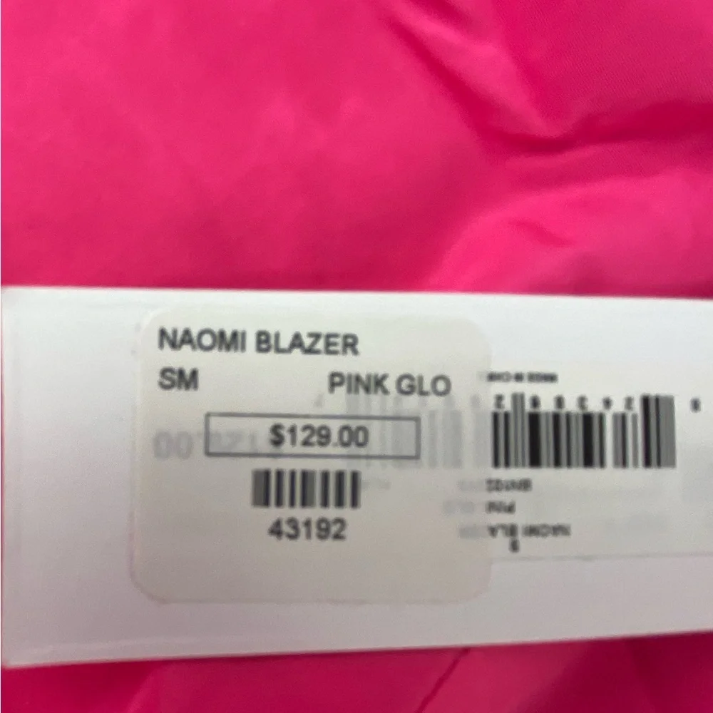 Steve Madden Naomi Hot Pink Fringed Tweed Blazer